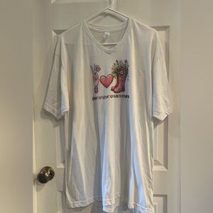 Peace ✌🏻 Love ❤️ Gardening white woman T-shirt.